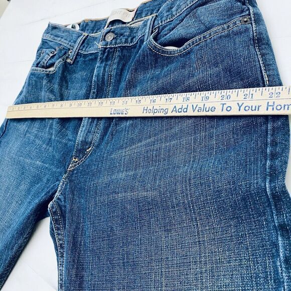 Levis 505 Mens Jeans Regular Straight Fit 38 x 32 Blue Dark Wash 100% Cotton - Picture 14 of 16
